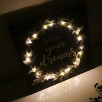 보뗄르 우드 LED 무드등 조명액자, 블랙