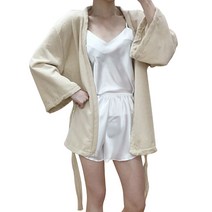러브핑코 숏 타올 샤워 가운 CUR05C, 베이지, 1개