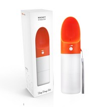 딩동펫 반려동물 휴대용 로켓 3단 물병, 오렌지, 1개