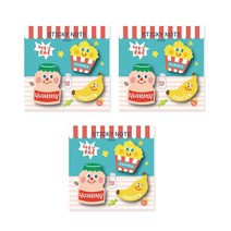 스티커 접착 메모지 세트, 간식, 3세트