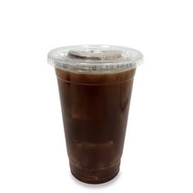 투고팩 투명 PET 아이스컵+평뚜껑, 100개, 480ml