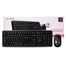 포엘지 무선 키보드 마우스 세트 + 키스킨, LGC-CKB02, 블랙