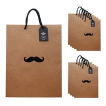 핑크풋 봉주르 크라프트 쇼핑백 세로 10p, 혼합색상