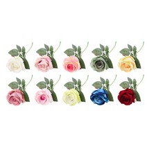블럭마트 조화 단일 장미꽃 1송이 10p, 랜덤발송