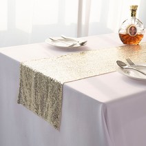 알럽홈 스팽글 컬러 파티 테이블러너, 라이트골드, 30 x 275 cm