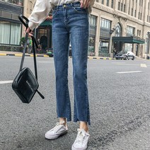루나걸 여성용 패덜 밑단컷팅 청바지