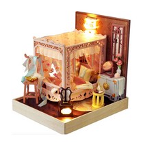 침실 올드 미니어처 DIY 키트 + 아크릴케이스, 혼합색상