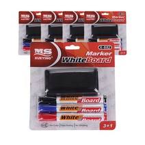 빅드림 화이트 보드마카 3종 + 지우개 세트, 흑, 청, 적, 5세트