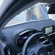 바이블오토 논슬립 커버 벨루어 대시보드커버, 기아, 올뉴모닝 2017년~ (순정네비게이션 유), 기아