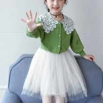 앤젤아이 여아용 레이스 가디건 + 샤 치마 세트
