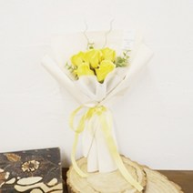 비바니스튜디오 조화 20송이 비누 꽃다발, 딥옐로우
