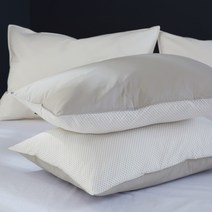 지베딩 오가닉 고밀도 100수 순면 베개커버2P + 베개솜2P, 그레이