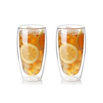 칼딘 이중 내열 홈 카페 유리컵 450ml DGC-02, 2개