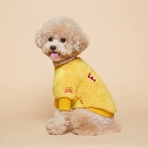 플로트 강아지 플러피 후리스 맨투맨, 옐로우