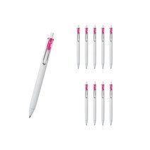 유니볼 원 중성 잉크펜 0.5mm, 핑크, 10개