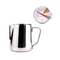 코빙 스팀피쳐 라떼밀크저그 350ml + 전용 아날로그 온도계, 혼합색상, 1세트