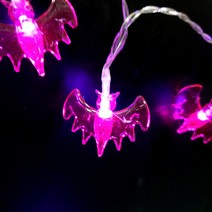 데코코마니 보라 박쥐1 단색 할로윈 건전지 LED 조명 파티용 와이어전구, 퍼플