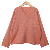 여성용 셀린나 루즈핏 브이넥 니트