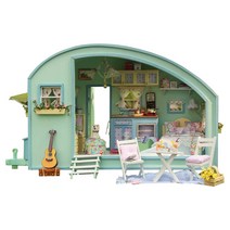 꼬미딜 DIY 미니어처하우스 대형 10 카라반 여행 + 제작도구, 혼합색상