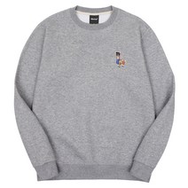 옥스타 남녀공용 알파카 자수 기모 맨투맨