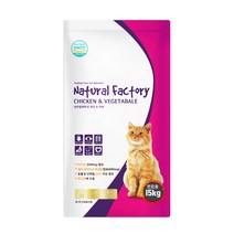 내추럴팩토리 전연령용 고양이 사료, 치킨 + 야채, 15kg, 1개