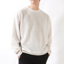 빌락트 남성용 오버핏 무지 스탠다드 와플 니트