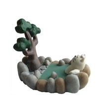 JHCompany 노천탕 냥이 휴대폰 거치 오브제, 화이트