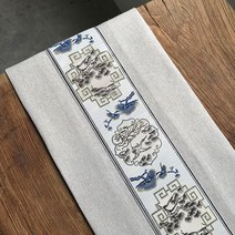 알럽홈 린넨 전통자수패턴 테이블러너, 베이지, 30 x 180 cm