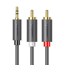유그린 고급형 3.5mm 스테레오 to 2 RCA 케이블 2m