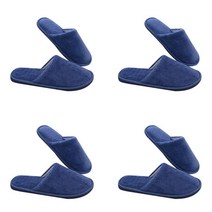 더자카 심플 컬러 극세사 실내화 4p, 네이비, 4개