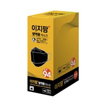 이지팜 NEW 황사 미세먼지 방역용 마스크 대형 KF94 검정, 30개입, 1개