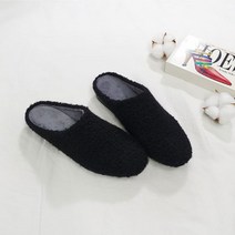 디아 여성용 뽀글이 둥근코 양털 기모 안감 뮬 슬리퍼 3cm