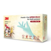쓰리엠 다목적용 무분말형 니트릴장갑 민트 S NT250PF, 100개입, 1개