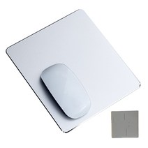 알루미늄 아이맥 애플 마우스패드 사각 중 + 미끄럼방지스티커, 실버, 1세트