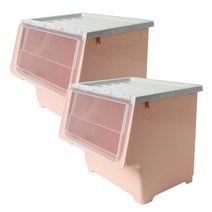 마켓플랜 펠리칸 리빙박스 특대형, 핑크, 2개