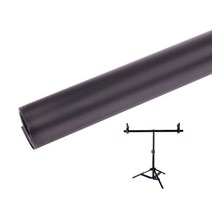 PVC 촬영배경지 블랙 128 x 60 cm + 거치대 소형, 1세트