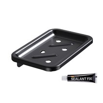 모나코올리브 메탈라인 플렛 비누받침 + 실란트픽스, 블랙(비누받침), 1세트