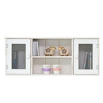 푸코 소나무 원목 철망장 수납장 화이트, 1개