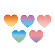 올댓파티 그라데이션 하트 롤 스티커 5종 세트, 오렌지 + 옐로우, 퍼플 + 블루, 코랄 + 핑크, 블루 + 그린, 핑크 + 퍼플, 1세트