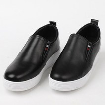 디아 베이직 칼라 밴딩 심플 키높이 가죽 슬립온 4cm