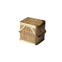 라탄 대나무 피크닉 바구니 사각 31cm