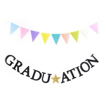 파티해 펠트 삼각 파티 가랜드 파스텔 + 펠트 그레듀에이션 가랜드 세트, 혼합색상, 1세트