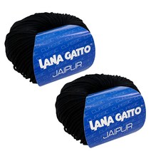 라나가또 자이푸르 면 뜨개실 2p, 3744 블랙