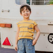 라라아망 남아용 스마일줄 티셔츠