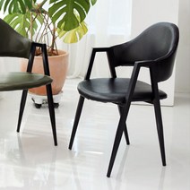 쥬디 비올렛 인테리어 의자 A형 2p, 블랙