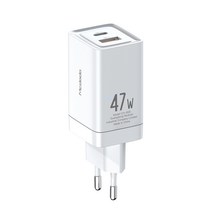 맥도도 초고속 미니 2포트 멀티충전기 GaN PD3.0 PPS 47W, 화이트(CH-8710), 1개
