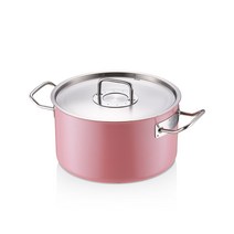 에델코첸 통3중 솔리드 스테인리스 곰솥냄비 인덕션 IH, 24cm, 로투스 핑크