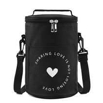 엔조이링 원형 보냉 가방, 블랙