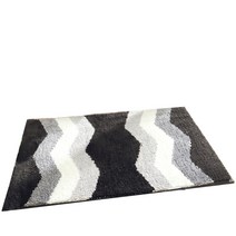 TCR 레이드 욕실 물흡수 도어매트 50 x 80 cm, 웨이브 블랙, 1개