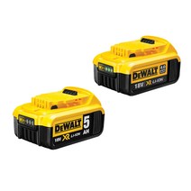 디월트 XR 리튬이온 배터리 DCB184 18V 5.0Ah + XR 리튬이온 배터리 DCB182 18V 4.0Ah, 1세트, 2개입